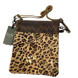 Myra Bag Spirit Animal Leopard Print Brown Crossbody Bag 9.5" X 11" NEW NWT